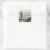 *~*女神グレイグラデーションシルバーグリッターありがとう スクエアシール (バッグ)