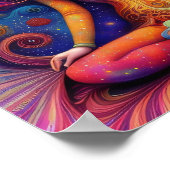 女神サイケデリックレインボー瞑想アート ポスター (角)