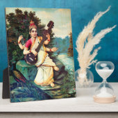 女神サラスワティバイラジャラヴィヴァルマ フォトプラーク (側面)