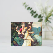 女神サラスワティバイラジャラヴィヴァルマ ポストカード (スタンド正面)