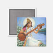 女神サラスヴァティ マグネット (正面/裏面)