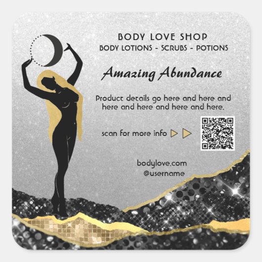 *~*女神シルバーグリッター意思魔法AP24 スクエアシール (正面)