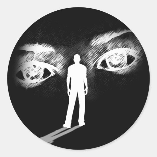 女神ステッカーの目（黒） ラウンドシール (正面)