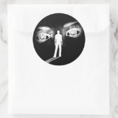 女神ステッカーの目（黒） ラウンドシール (バッグ)