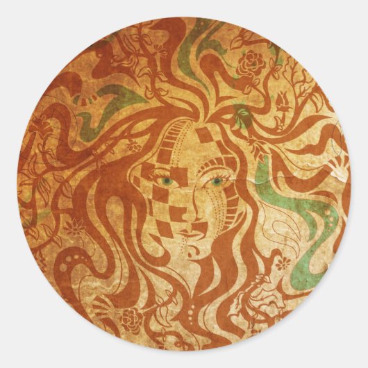 女神ステッカー ラウンドシール (正面)