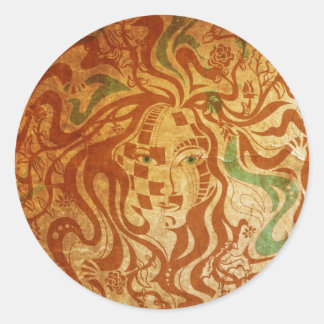 女神ステッカー ラウンドシール