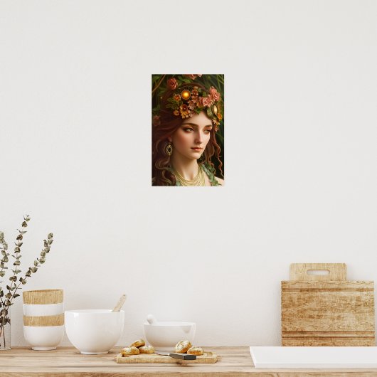 女神ディメータ |デジタルアート ポスター (キッチン)
