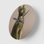 女神バステットを代表する猫の彫像 ラウンド壁時計 (傾斜)