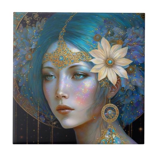 女神ファンタジーアートセラミックタイル タイル (正面)