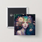 女神ファンタジーアートボタン 缶バッジ (正面&裏面)