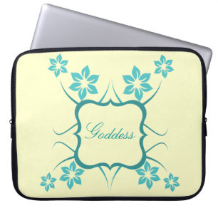 女神フローラエレクトロニクスバッグ、ティール（緑がかった色） ラップトップスリーブ