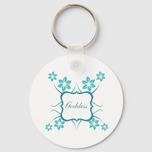 女神フローラキーチェーン、ターコイズ キーホルダー (正面)