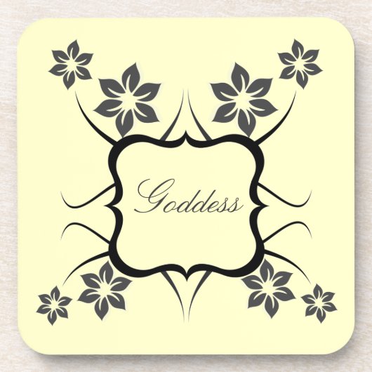 女神フローラコースターセット、ダークグレー コースター (正面)