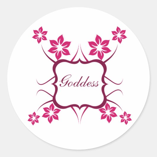 女神フローラシール，マゼンタ ラウンドシール (正面)