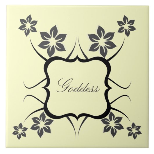 女神フローラタイル、ダークグレー タイル (正面)