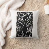 女神ブラックとホワイト クッション (ブランケット)