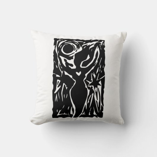 女神ブラックとホワイト クッション (正面)