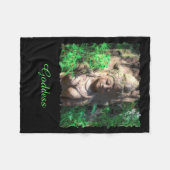 女神ブラックフリースブランケット フリースブランケット (正面(横))