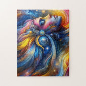 女神ヘッドコズミックヘア閉じた目6月 –  ジグソーパズル (縦)