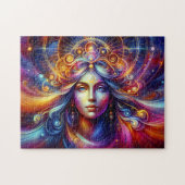 女神ヘッドゴールデンロックヘアブルーアイズオーロラ –  ジグソーパズル (横)