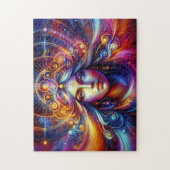 女神ヘッドゴールデンロックヘアブルーアイズオーロラ –  ジグソーパズル (縦)