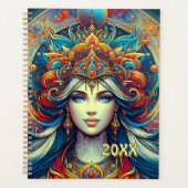 女神ヘッドフローターコイズヘア4月 –  プランナー手帳 (正面)