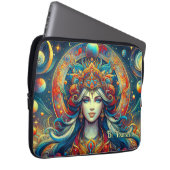 女神ヘッドフローターコイズヘア4月 –  ラップトップスリーブ (正面右)