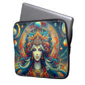 女神ヘッドフローターコイズヘア4月 –  ラップトップスリーブ (正面左)