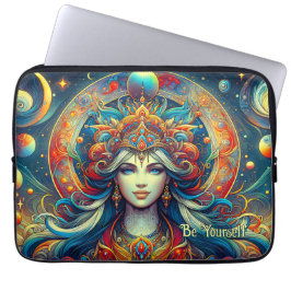 女神ヘッドフローターコイズヘア4月 –  ラップトップスリーブ