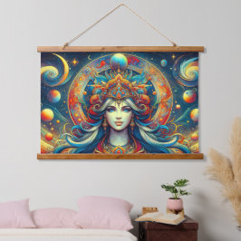 女神ヘッドフローターコイズヘア4月 –  吊り下げ型タペストリー