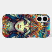 女神ヘッドフローターコイズヘア4月 –  Case-Mate iPhoneケース (裏面 (横))