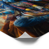 女神マアカリカラフル抽象芸術ヒンドゥーポートレート ポスター (角)