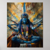 女神マアカリカラフル抽象芸術ヒンドゥーポートレート ポスター (正面)