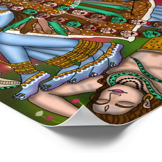 女神マハカリポスター | 激しいヒンズー教デヴィ・カリS ポスター (角)