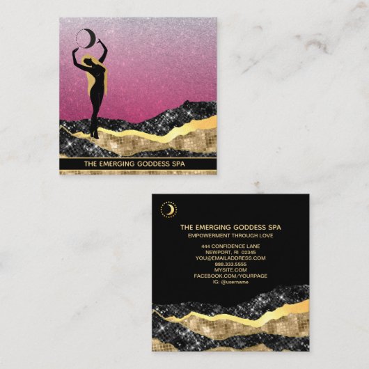 *~*女神ムーンバラブルーパステルグリッター スクエア名刺 (正面/裏面)