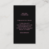 女神メイクモダンヘア爪、 ネイルピンクブラックシック 名刺 (裏面)