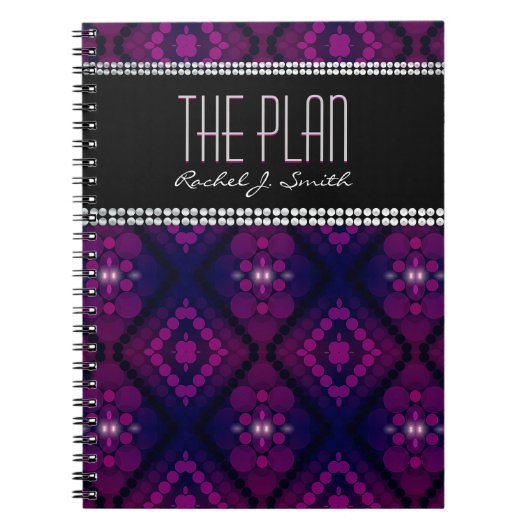 女神ライトパープルパターンカスタムノート ノートブック (正面)