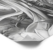 女神ラインスケッチポスター – 白黒アート ポスター (角)