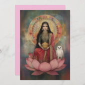 女神ラクシュミ アール・ヌーヴォー モザイク肖像画 招待状 (正面/裏面)