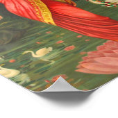 女神ラクシュミ – ラジャラヴィヴァルマ ポスター (角)