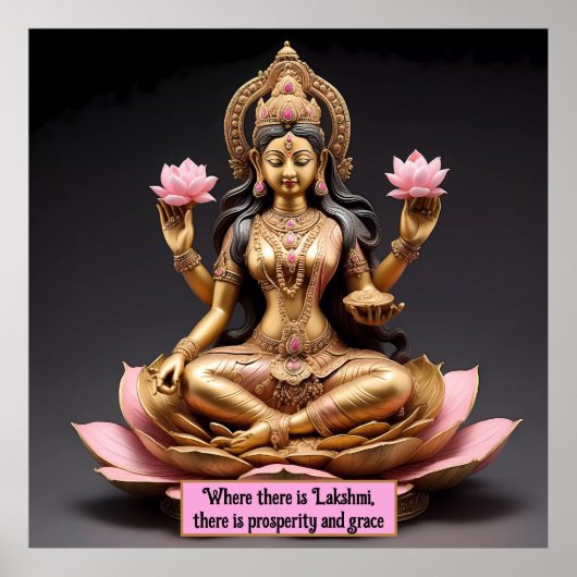 女神ラクシュミ：繁栄と豊かさのシンボル ポスター (正面)