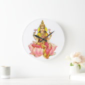 女神ラシュミ・ヒンドゥー教の女神ドルのお金の富 ラージ壁時計 (ホーム)