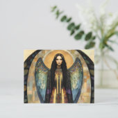 女神リリスのダークレインボーモザイク絵画 ポストカード (スタンド正面)