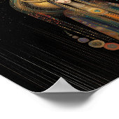 女神リリスレインボー金ゴールドブラックアールヌーボー ポスター (角)