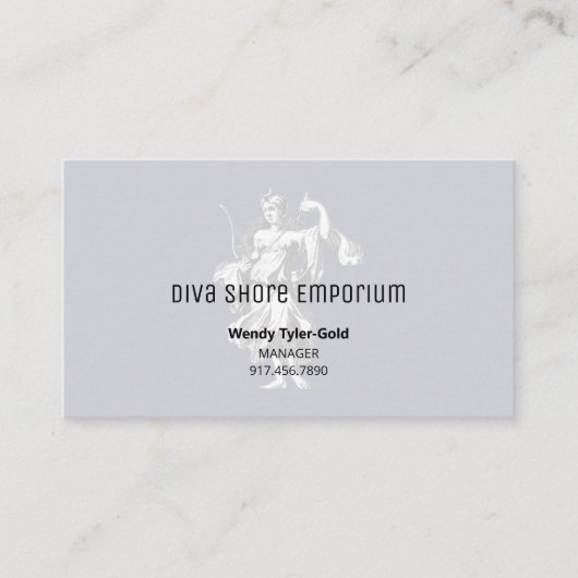 女神ルナブルーウォーターマーク 名刺 (正面)