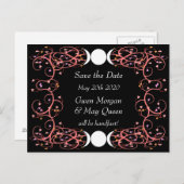 女神レズビアン結婚式の日付ポストカードを保存 案内ポストカード (正面/裏面)