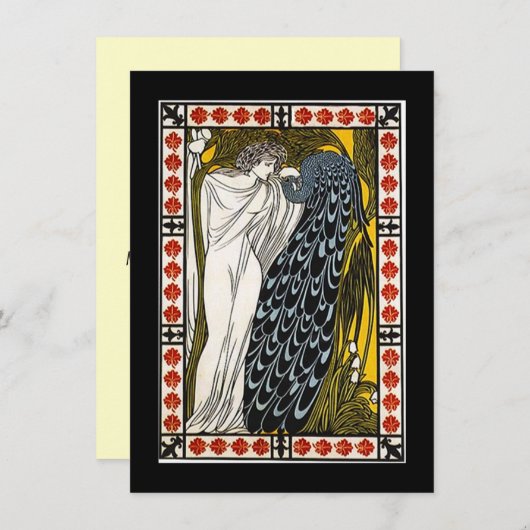 女神及び孔雀のトーガのパーティの招待状 招待状 (正面/裏面)