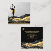 *~*女神灰色グラデーションシルバーグリッターコズミックムーン スクエア名刺 (正面/裏面)