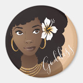 女神花の黒人女性 マグネット (正面)