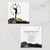 *~*女神黒髪金ゴールド月相日 スクエア名刺 (正面/裏面)